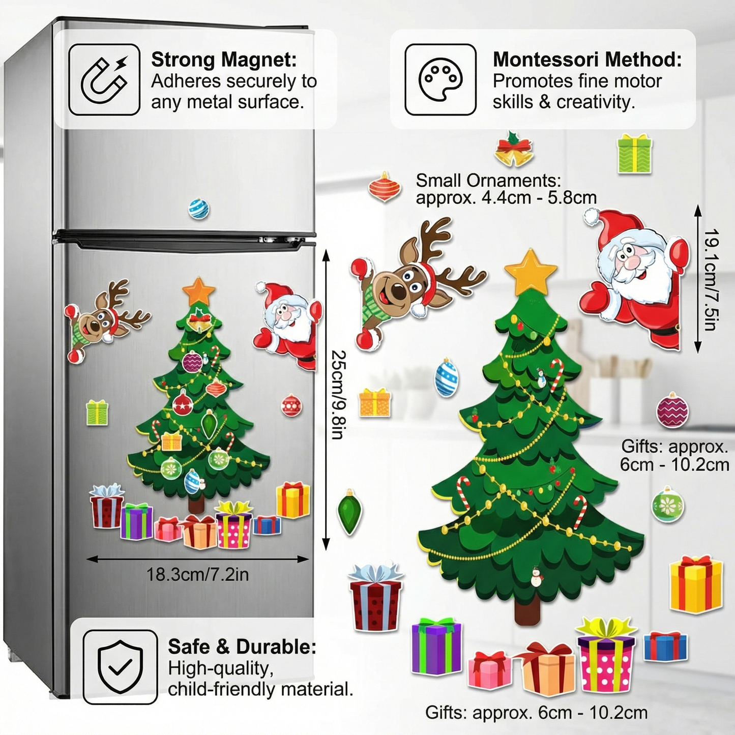 Christmas Montessori Magnetic Sticker Set for DIY Decorating