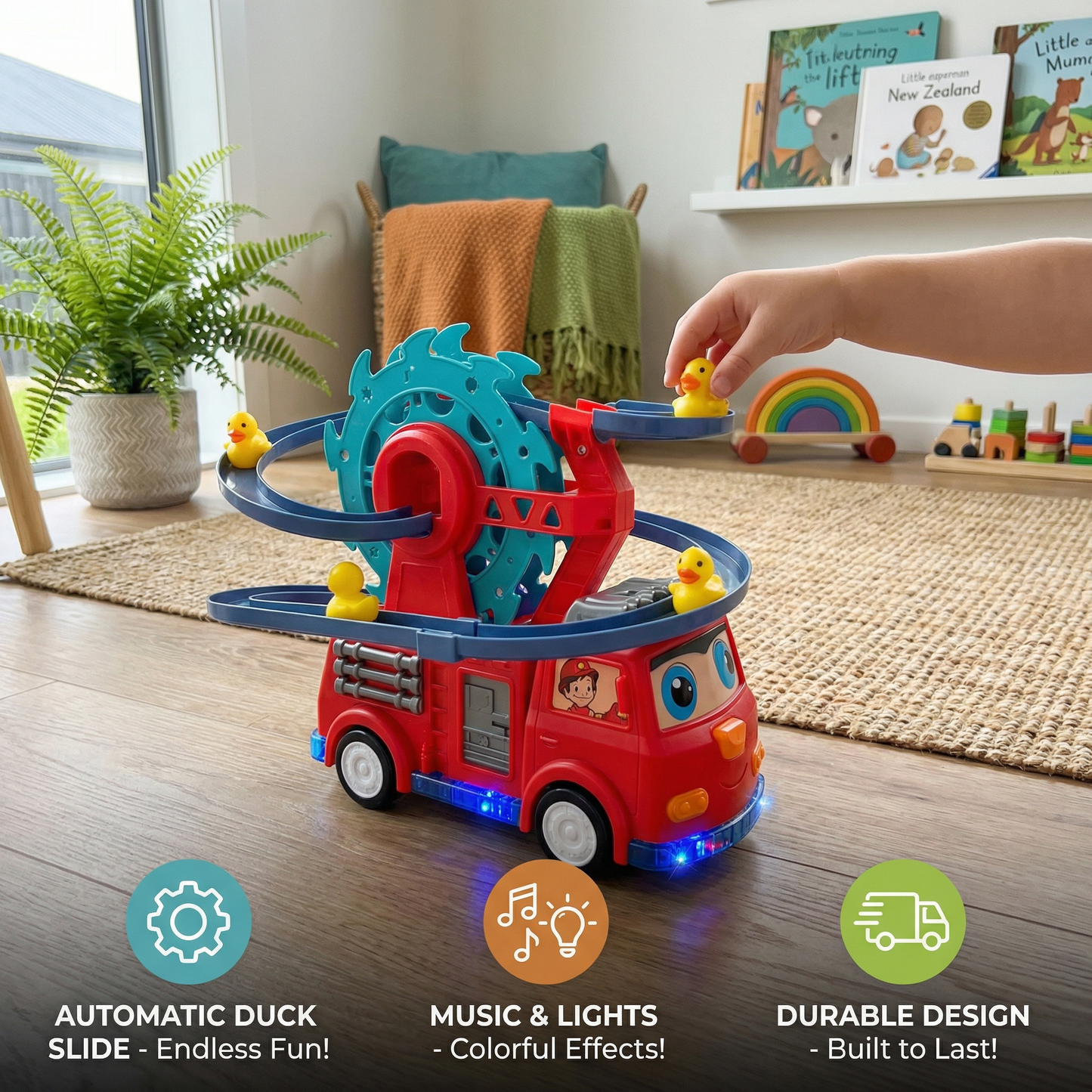 Fire Truck Duck Slide Toy Car