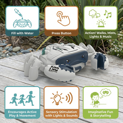 Glowing and Steam-Spraying Musical Crab