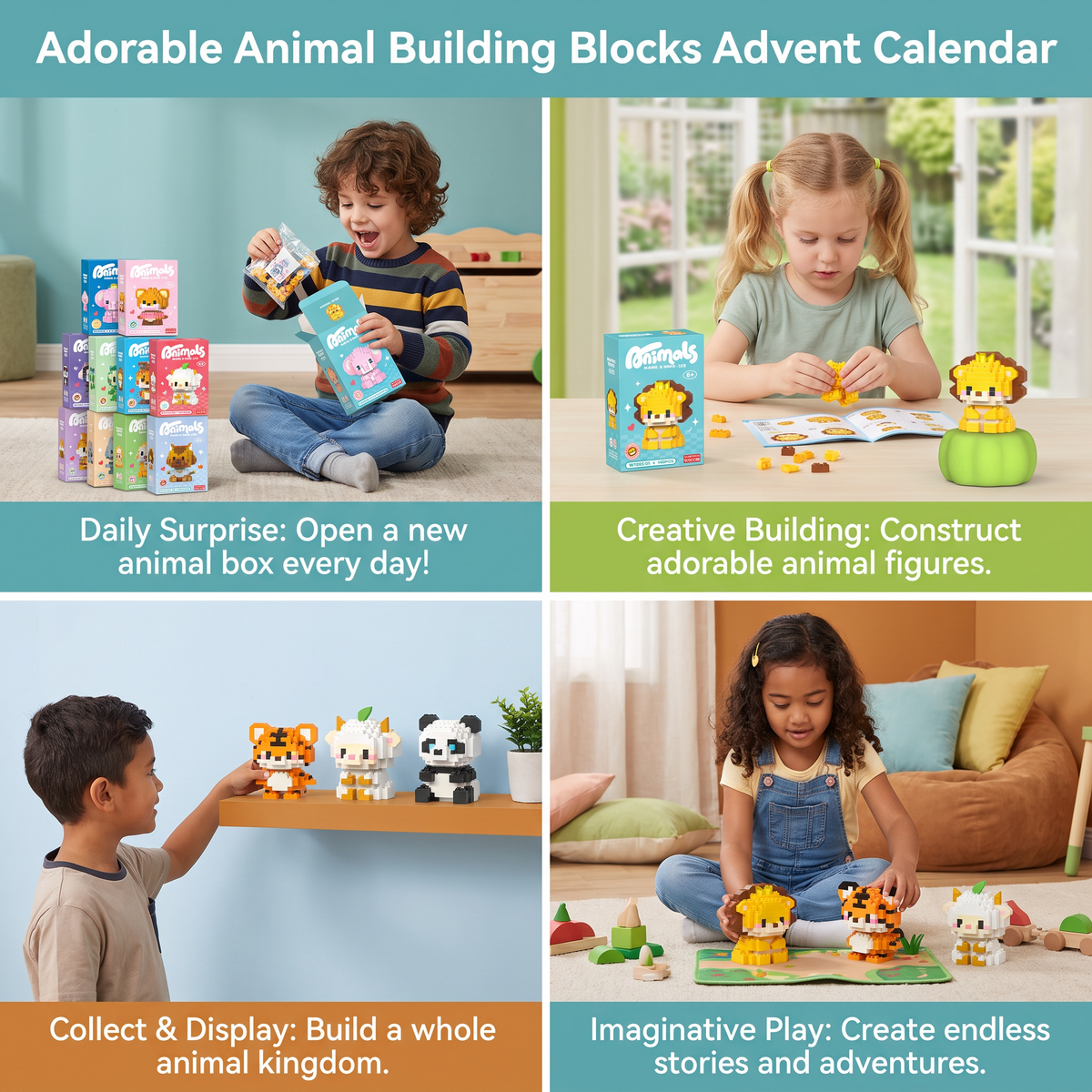 Adorable Animal Building Blocks Advent Calendar for Kids