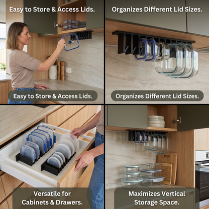 Space-Saving Tupperware Lid Organizer Rack