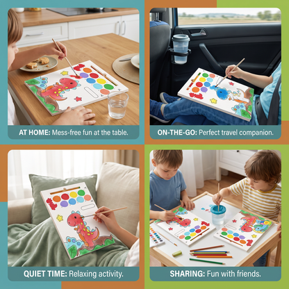 Watercolor Painting Book with Brush – Mess-Free Paint with Water Fun