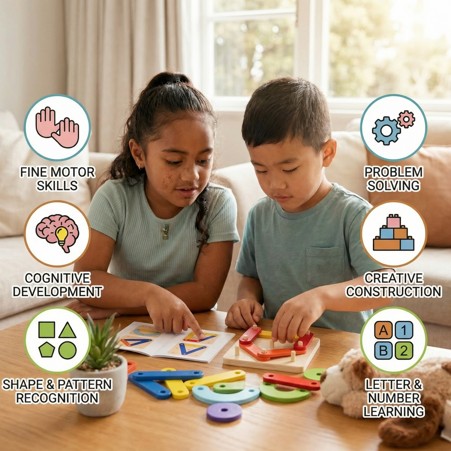 Creative Letters, Numbers, and Shapes Learning Board