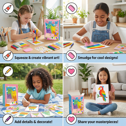Creative Rainbow Colors Smudge Art Set
