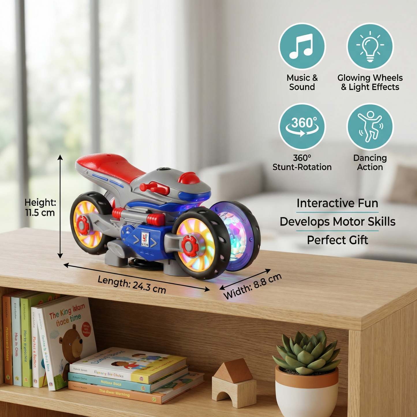 Glowing and Dancing Musical Motorcycle