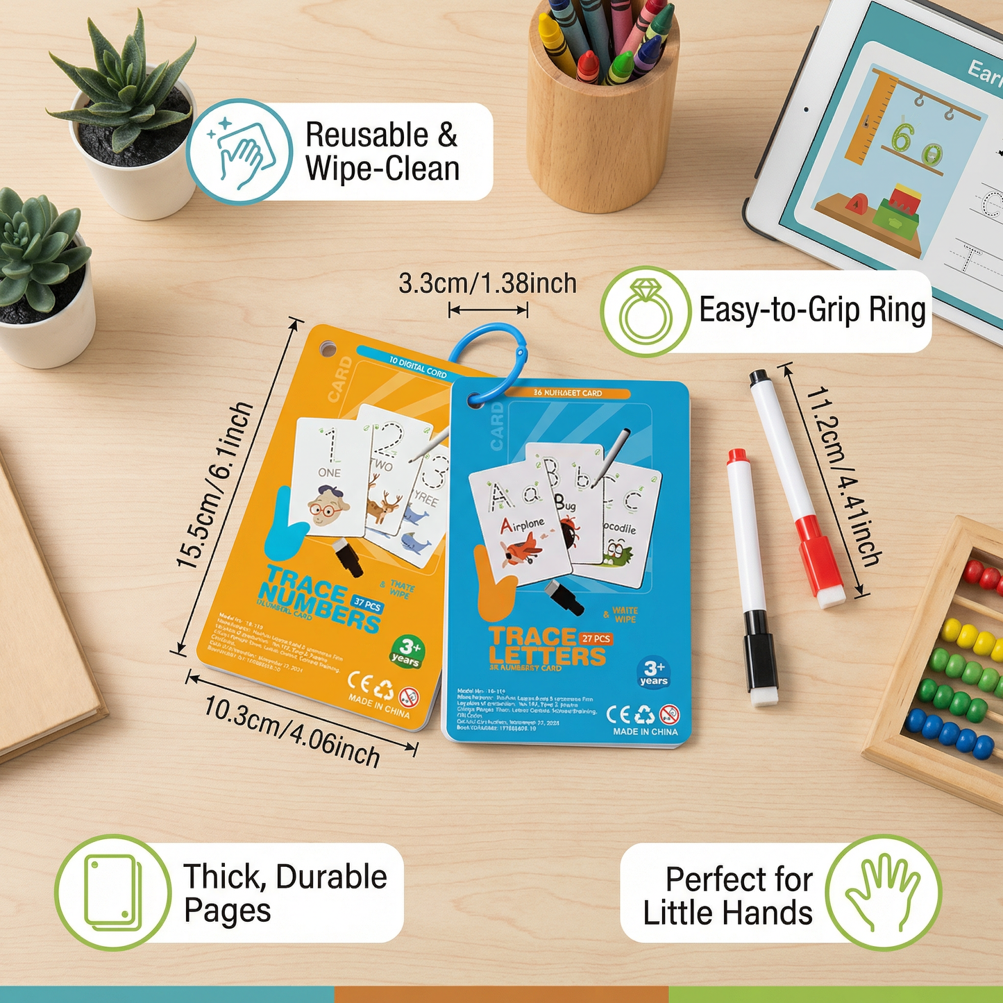 Reusable Numbers and Letters Training Book for Children