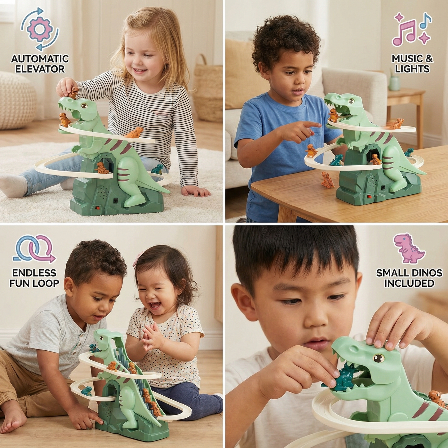 Dinosaur Slide Roller Coaster Fun