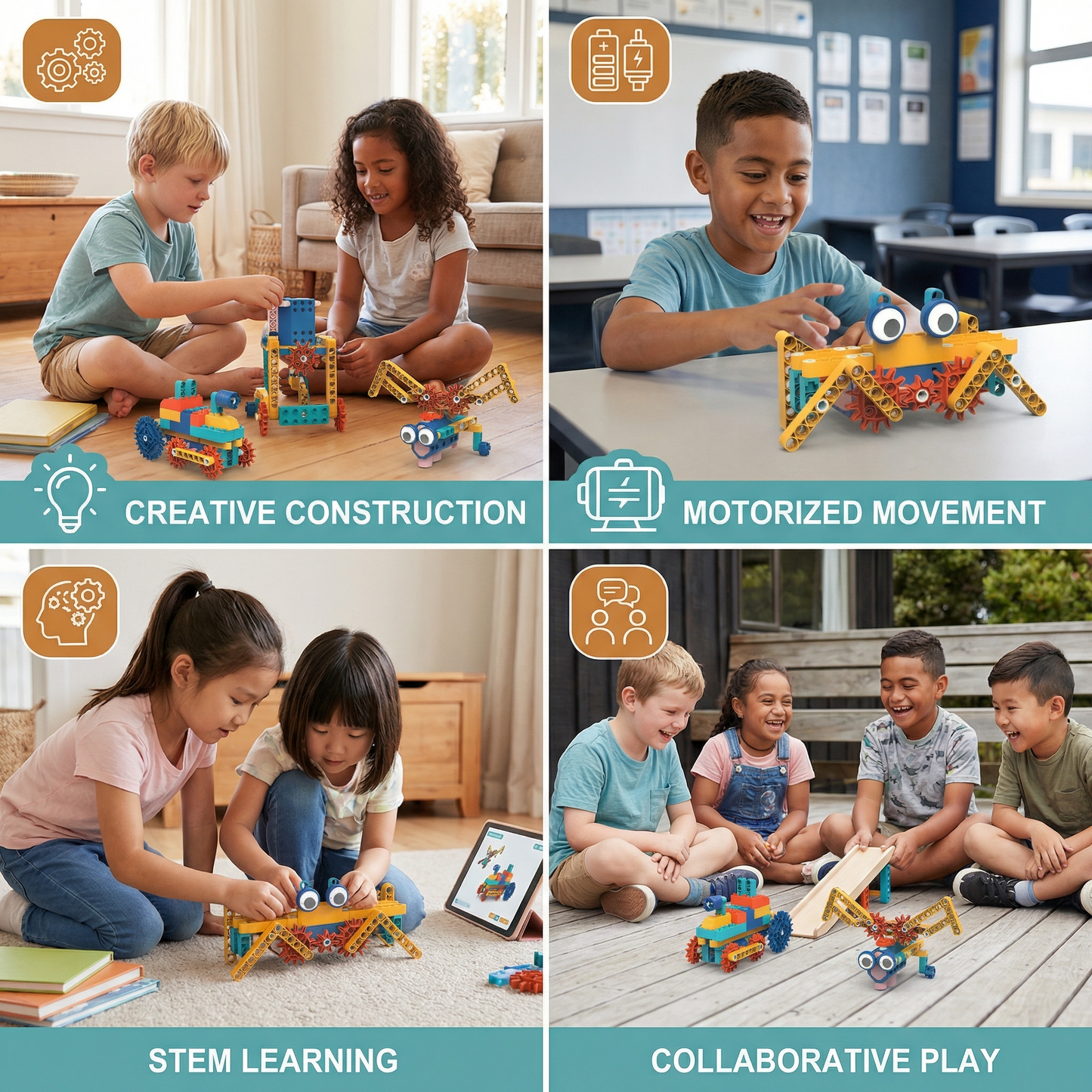 Science and Educational Building Blocks with Motor