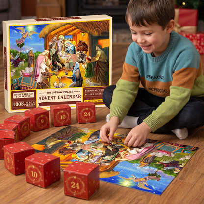 Christmas Jigsaw Puzzle Advent Calendar – 1008-Piece 24-Day Countdown Puzzle Set