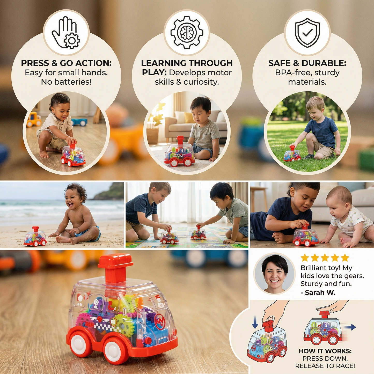 Press and Go – Gear Toy Cars