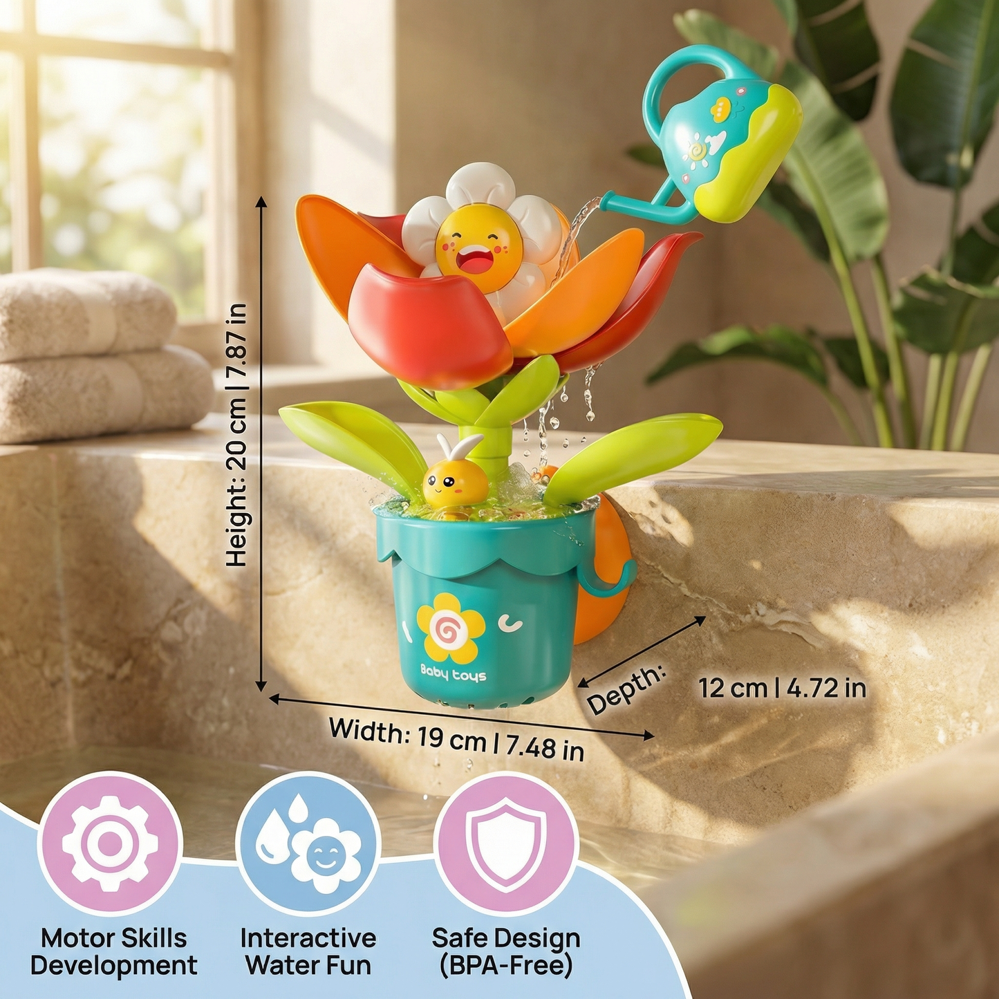 Flower Fun Bath Toy with Watering Can