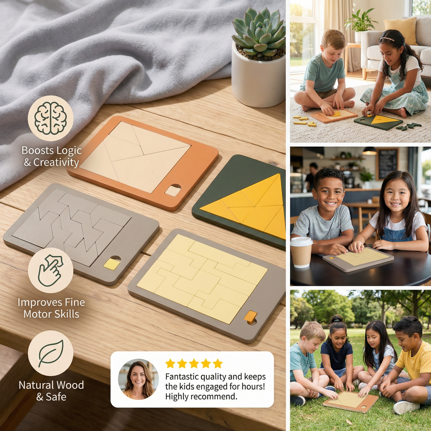Wooden Tangram Puzzle Game