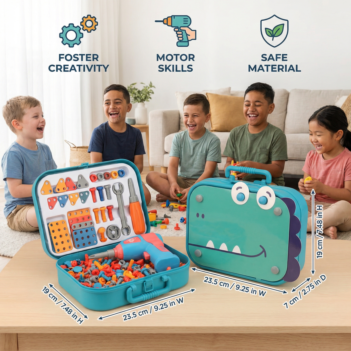 Kids’ Construction Set in Cute Dino Design