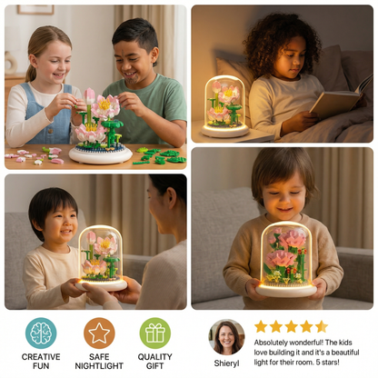 Noble Building Block Flower in Glass