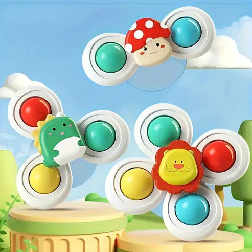 Cute Suction Cup Spinning Toy for Babies 3-Pack