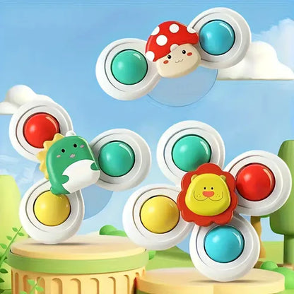 Cute Suction Cup Spinning Toy for Babies 3-Pack