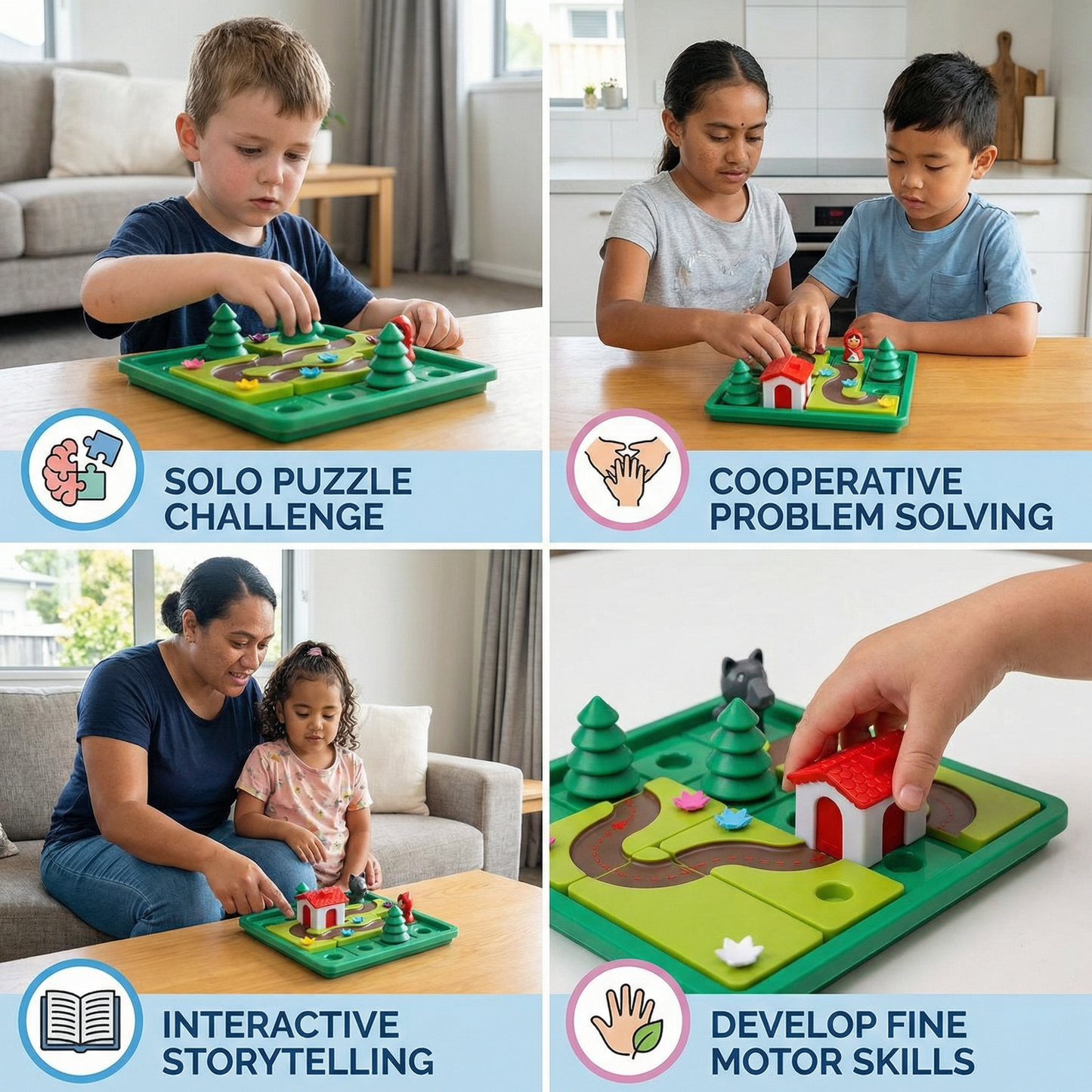 Montessori Little Red Riding Hood Puzzle and Skill Game