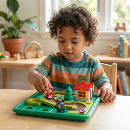 Montessori Little Red Riding Hood Puzzle and Skill Game