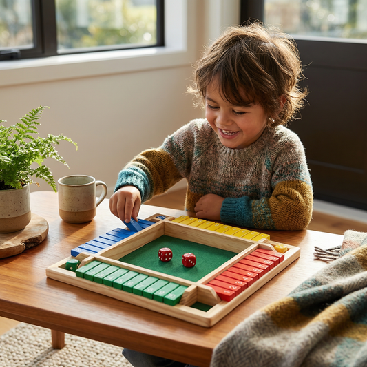 Shut The Box Family Folding Game 4-Player Set