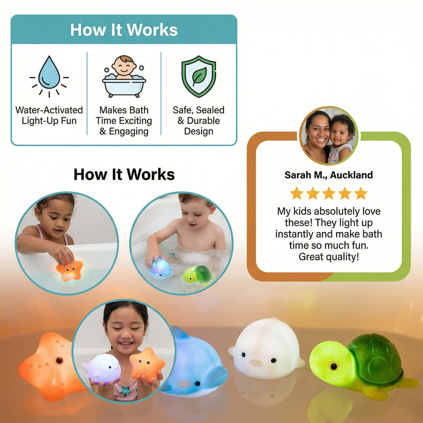 Glow-in-the-Dark Bath Animals