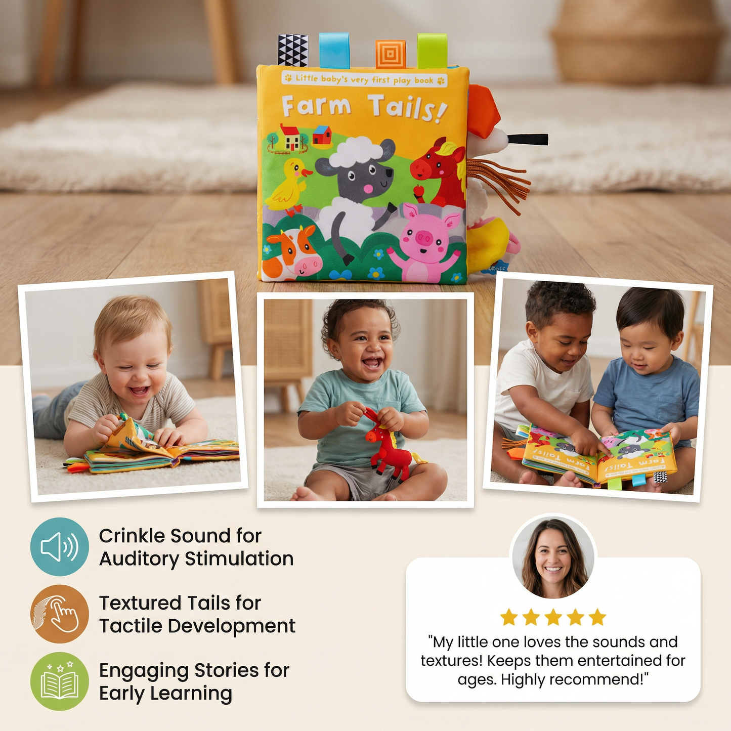 Sensory Crinkle Story Book for Toddlers