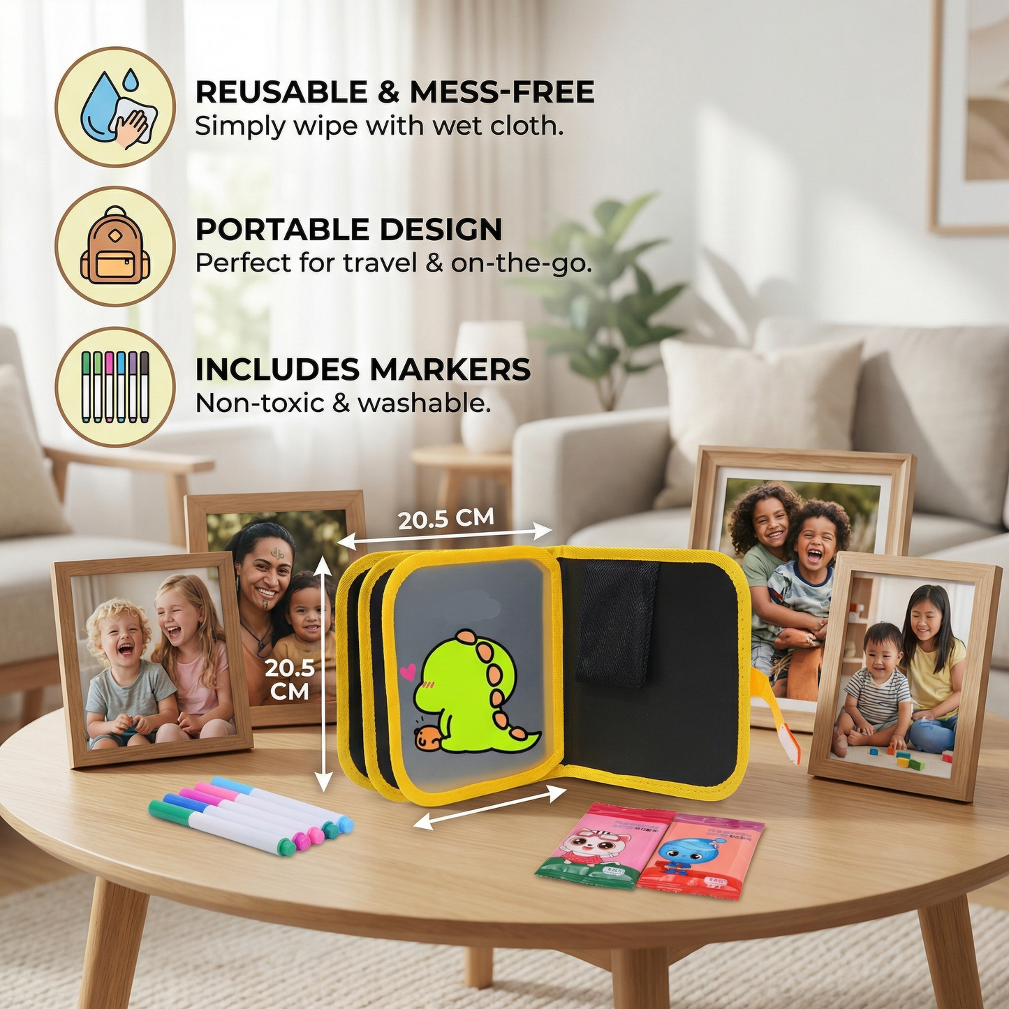 Portable Reusable Coloring Book for Children
