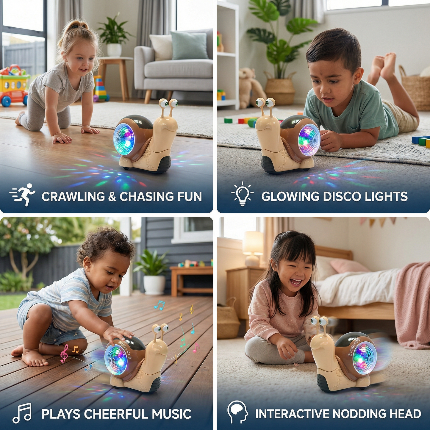 Glowing and Music-Playing Snail Crawling Toy
