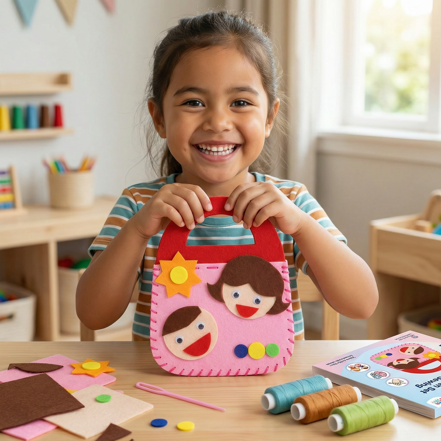 Safe Felt Pouch Set for DIY Sewing