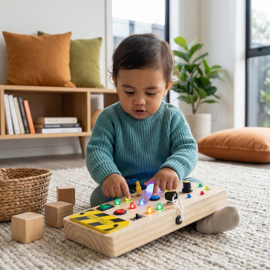 Montessori Activity Board Made of Wood
