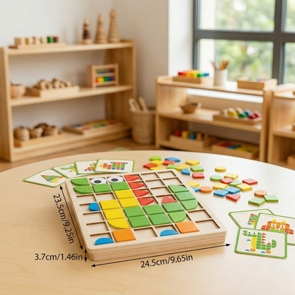 Montessori Mosaic Puzzle Colors and Shapes Game