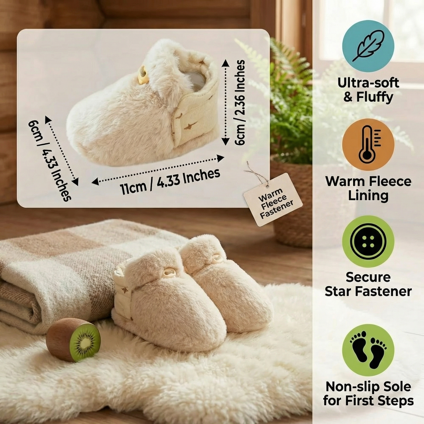 Fluffy Baby Sock Shoes