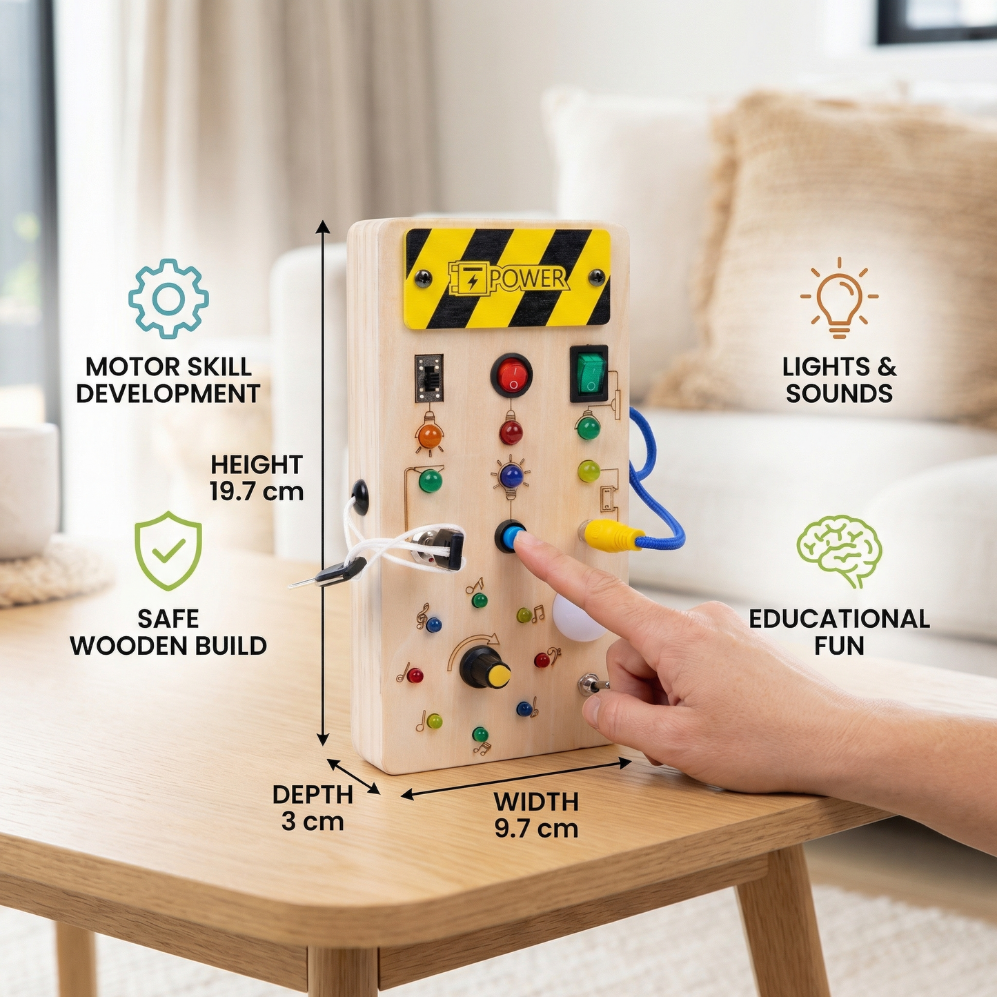 Montessori Activity Board Made of Wood