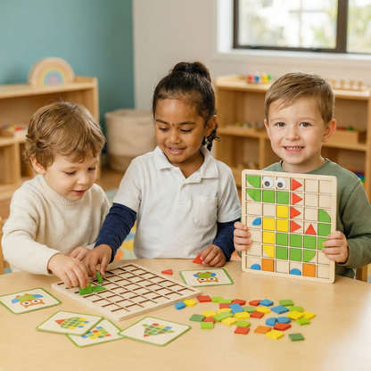Montessori Mosaic Puzzle Colors and Shapes Game