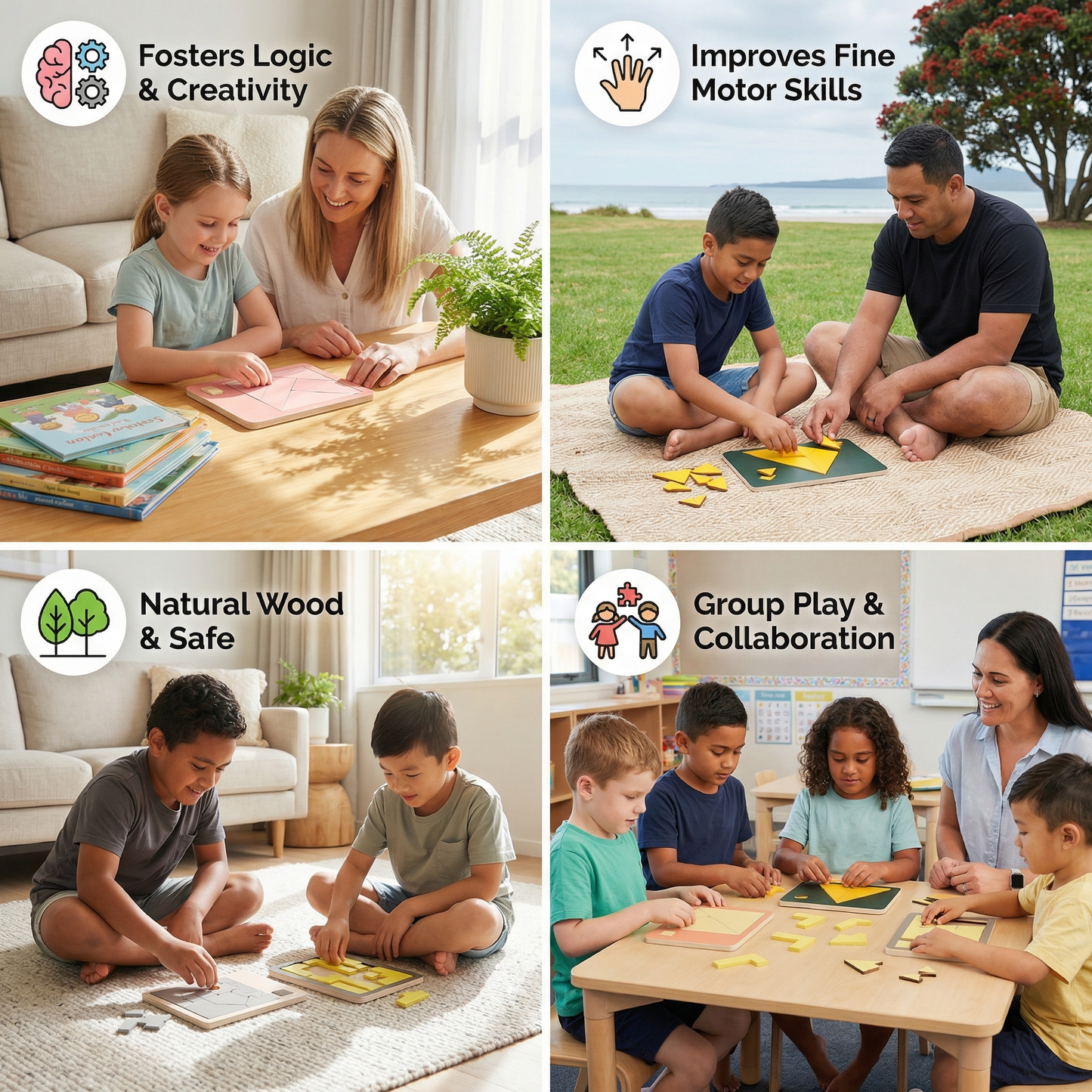 Wooden Tangram Puzzle Game