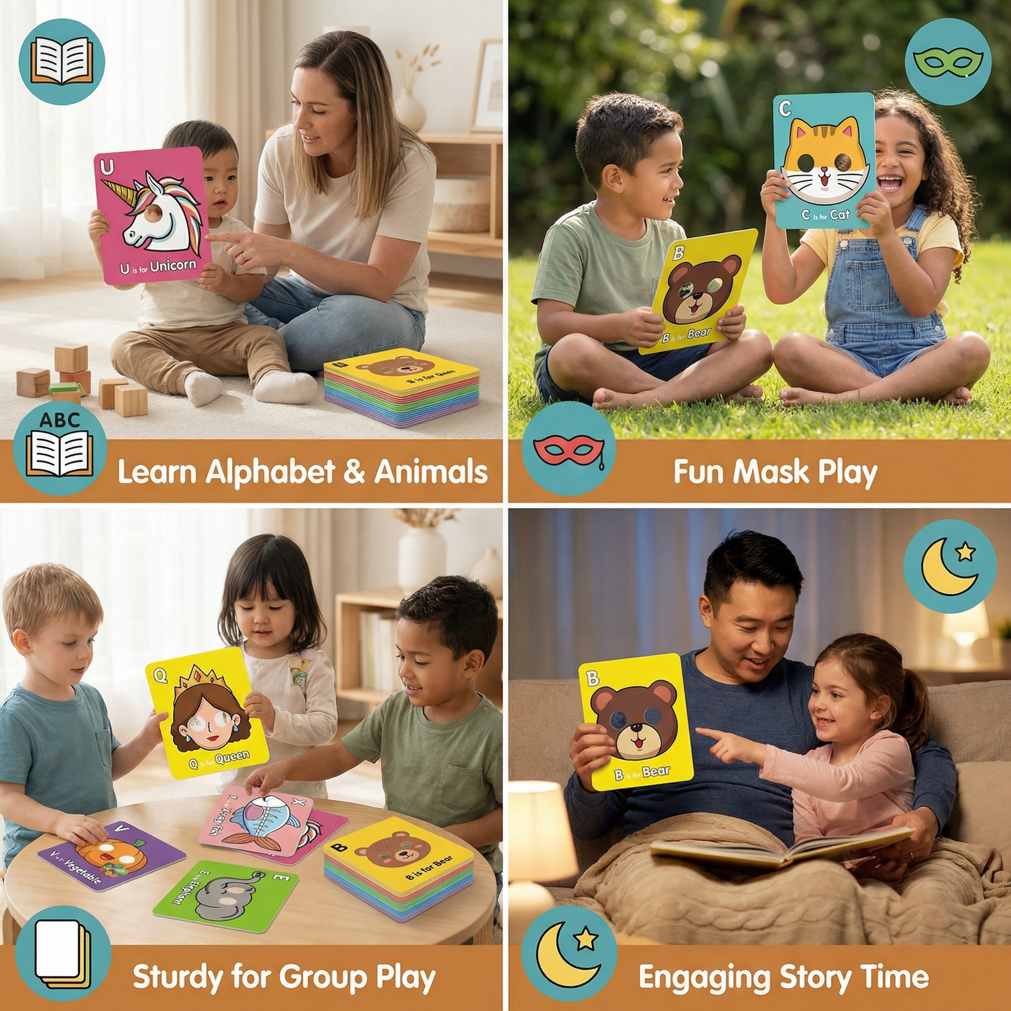 Alphabet Flash Cards with Animal Designs