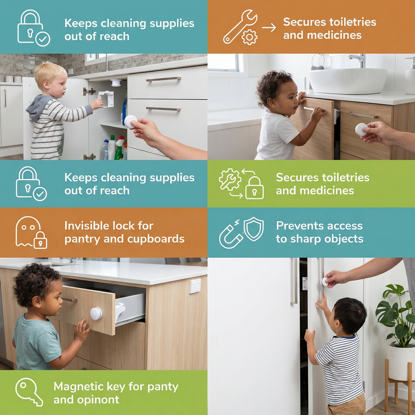 Magnetic Child Safety Cabinet and Door Set