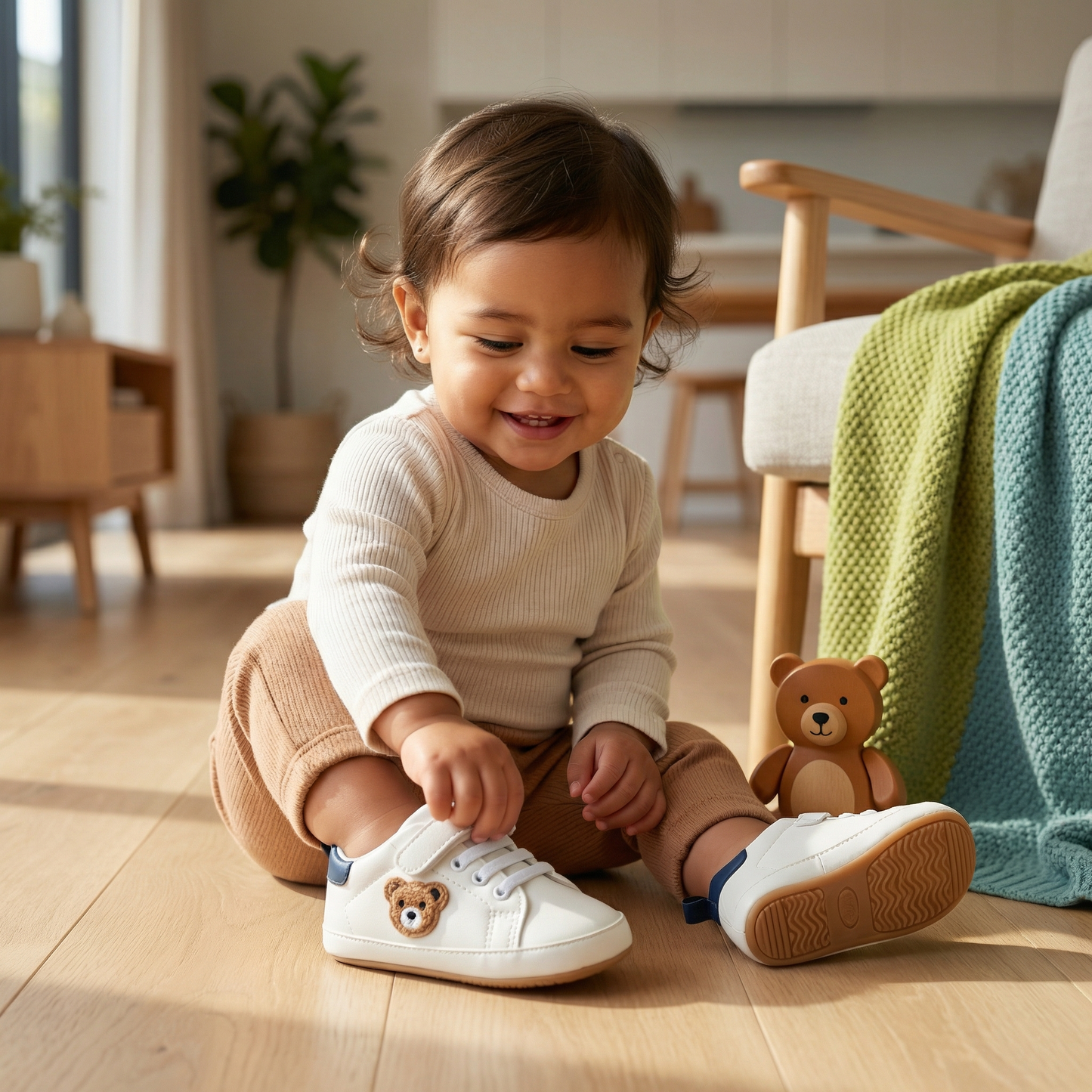 Toddler Shoes with Cute Bear Design