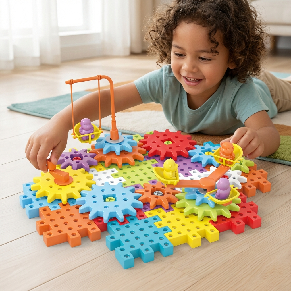 Montessori 3D Gear and Puzzle Pieces