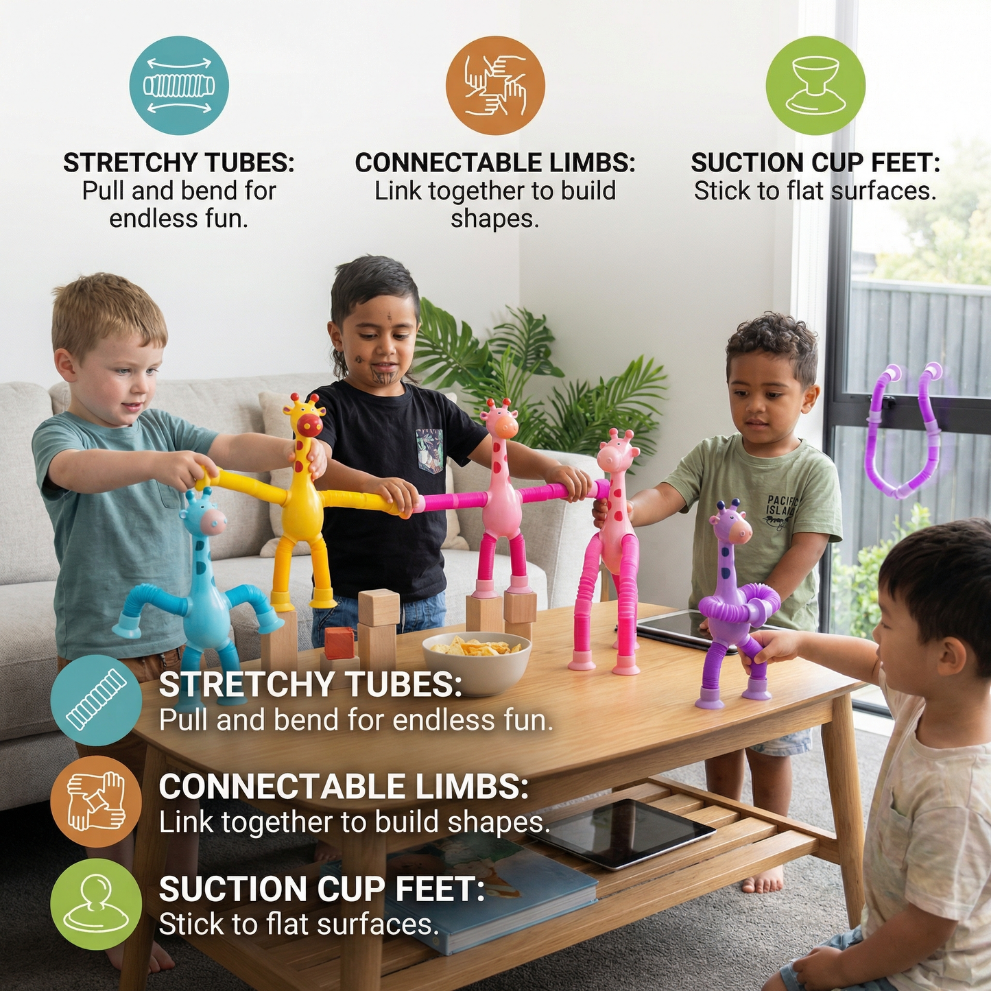 Sensory Suction Cup Giraffe Baby Toy