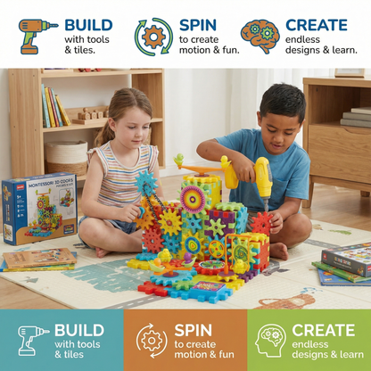 Montessori 3D Gear and Puzzle Pieces