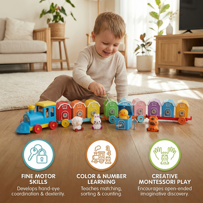 Montessori Farm Learning Train Toy for Kids