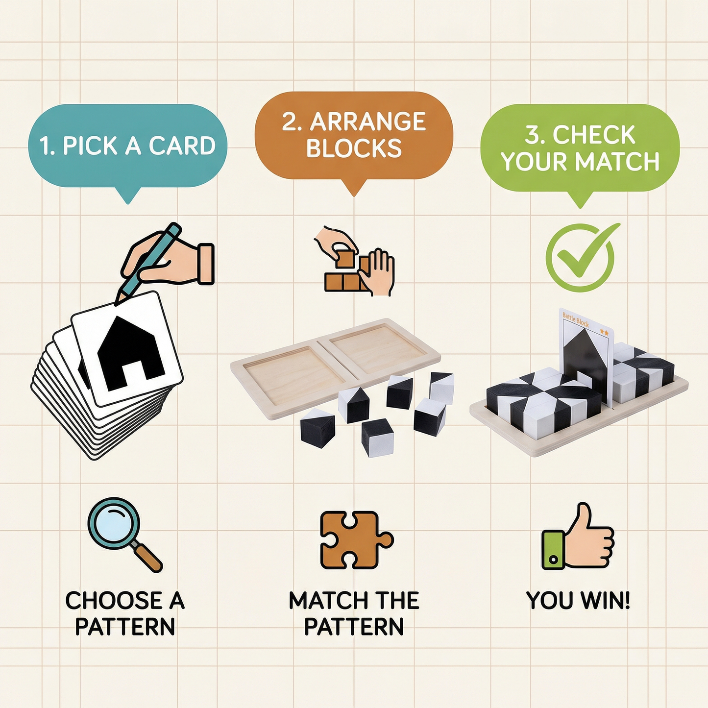 Two-Tone Logic Puzzle Game in Pocket Size