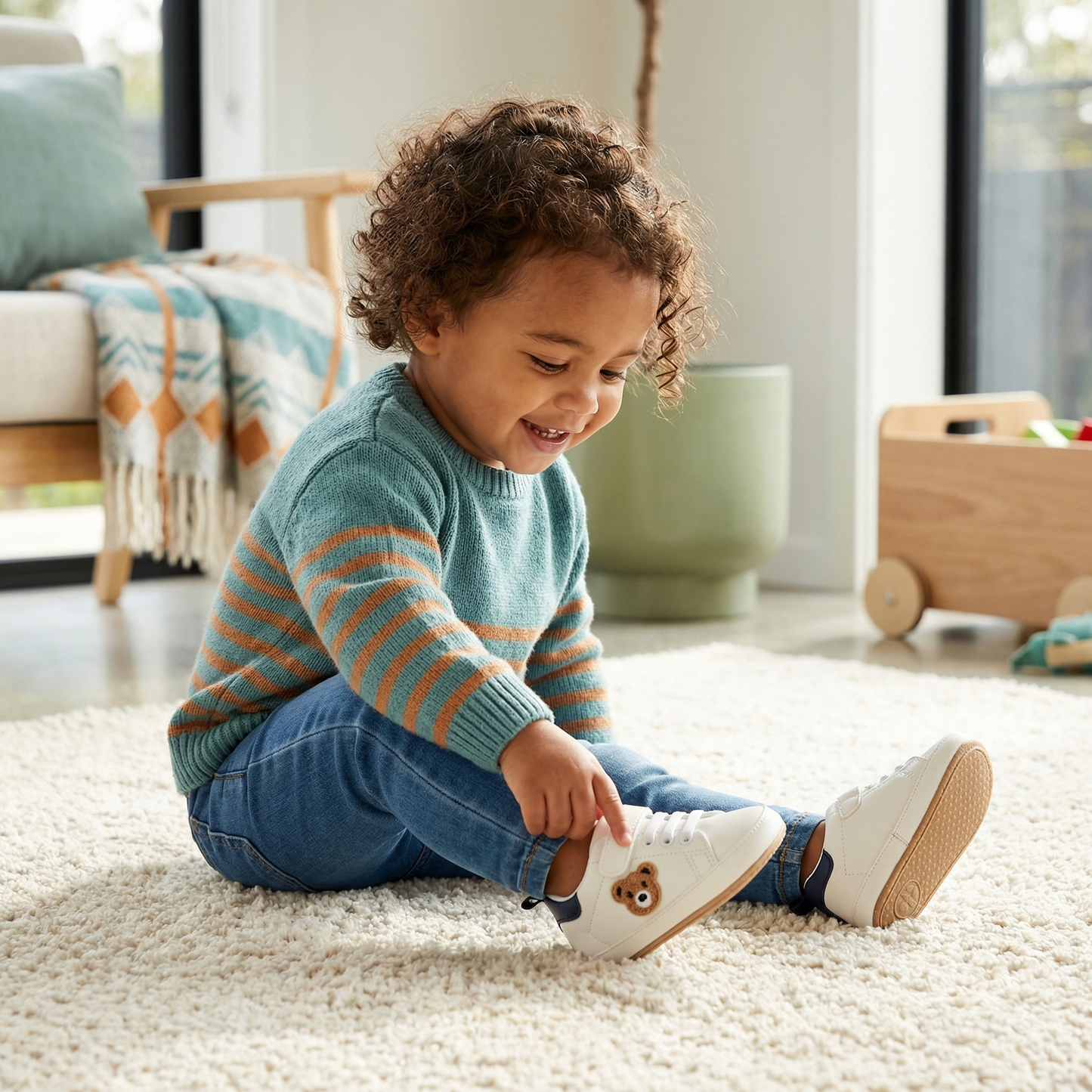Toddler Shoes with Cute Bear Design