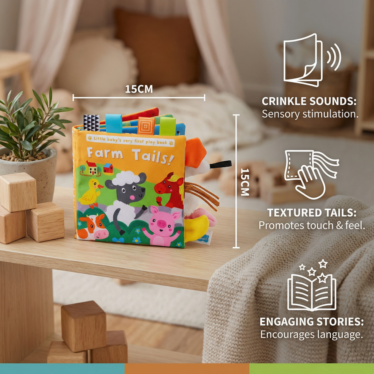 Sensory Crinkle Story Book for Toddlers