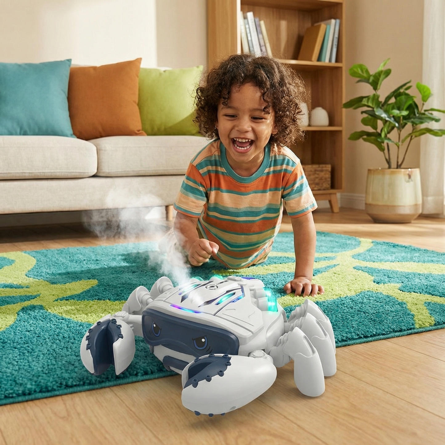 Glowing and Steam-Spraying Musical Crab