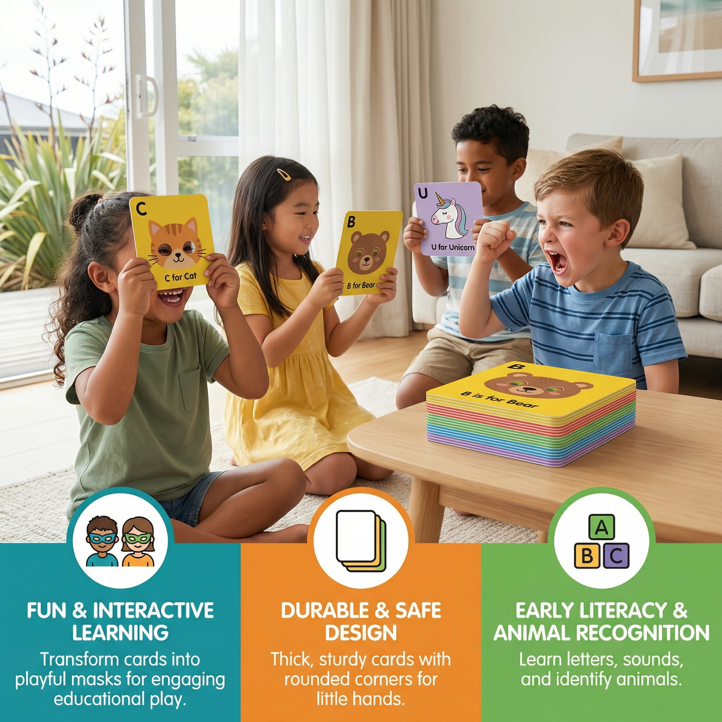Alphabet Flash Cards with Animal Designs