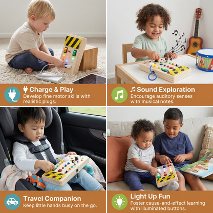 Montessori Activity Board Made of Wood