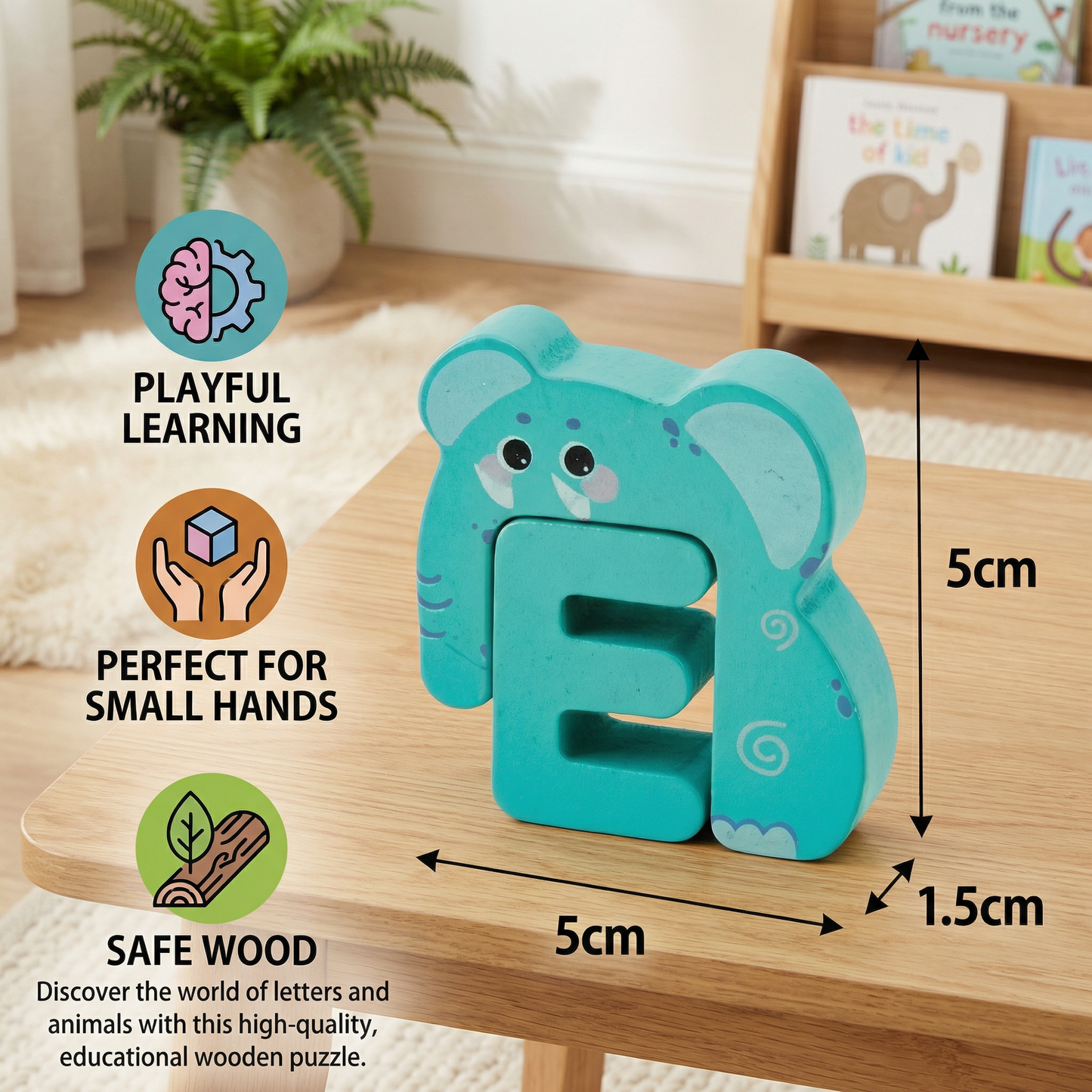 Wooden Animal Alphabet Puzzle – A–Z Learning Toy for Children