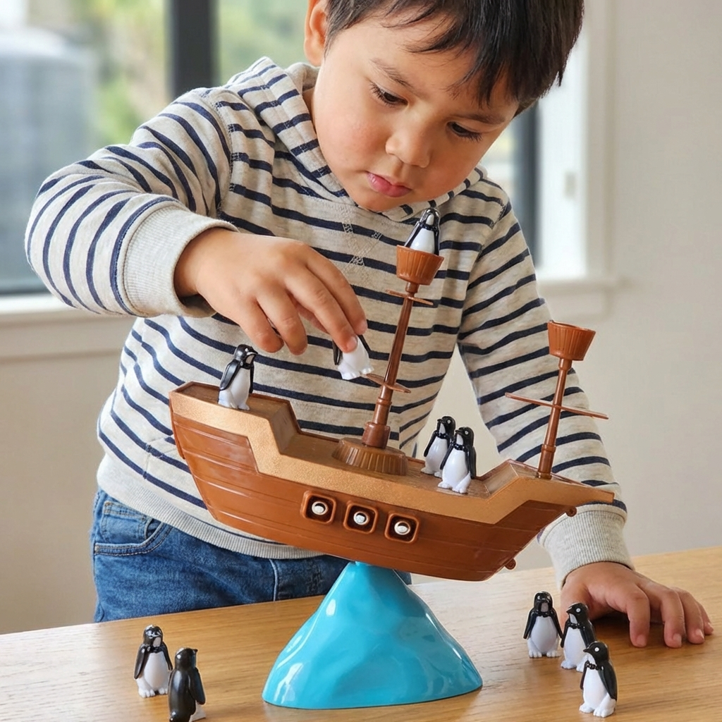 Penguin Pirate Ship Balance Game