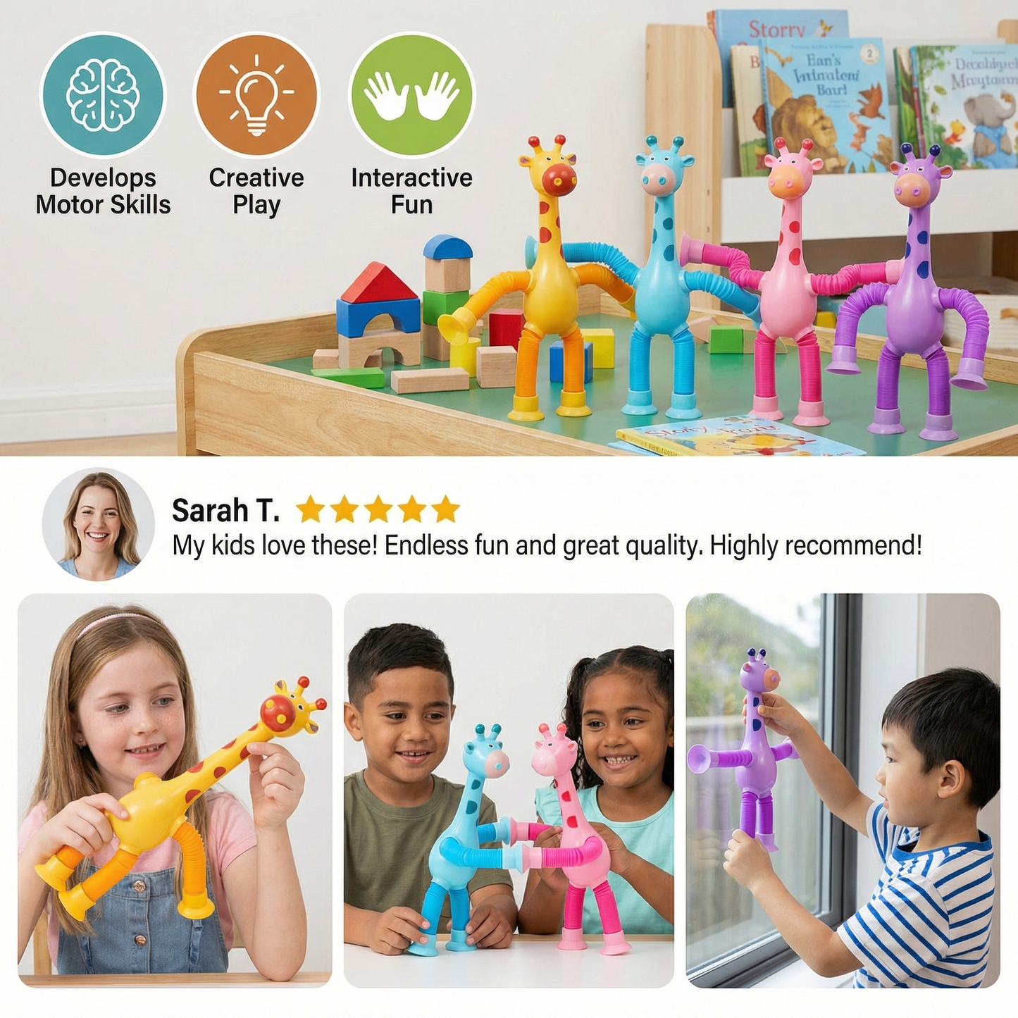 Sensory Suction Cup Giraffe Baby Toy